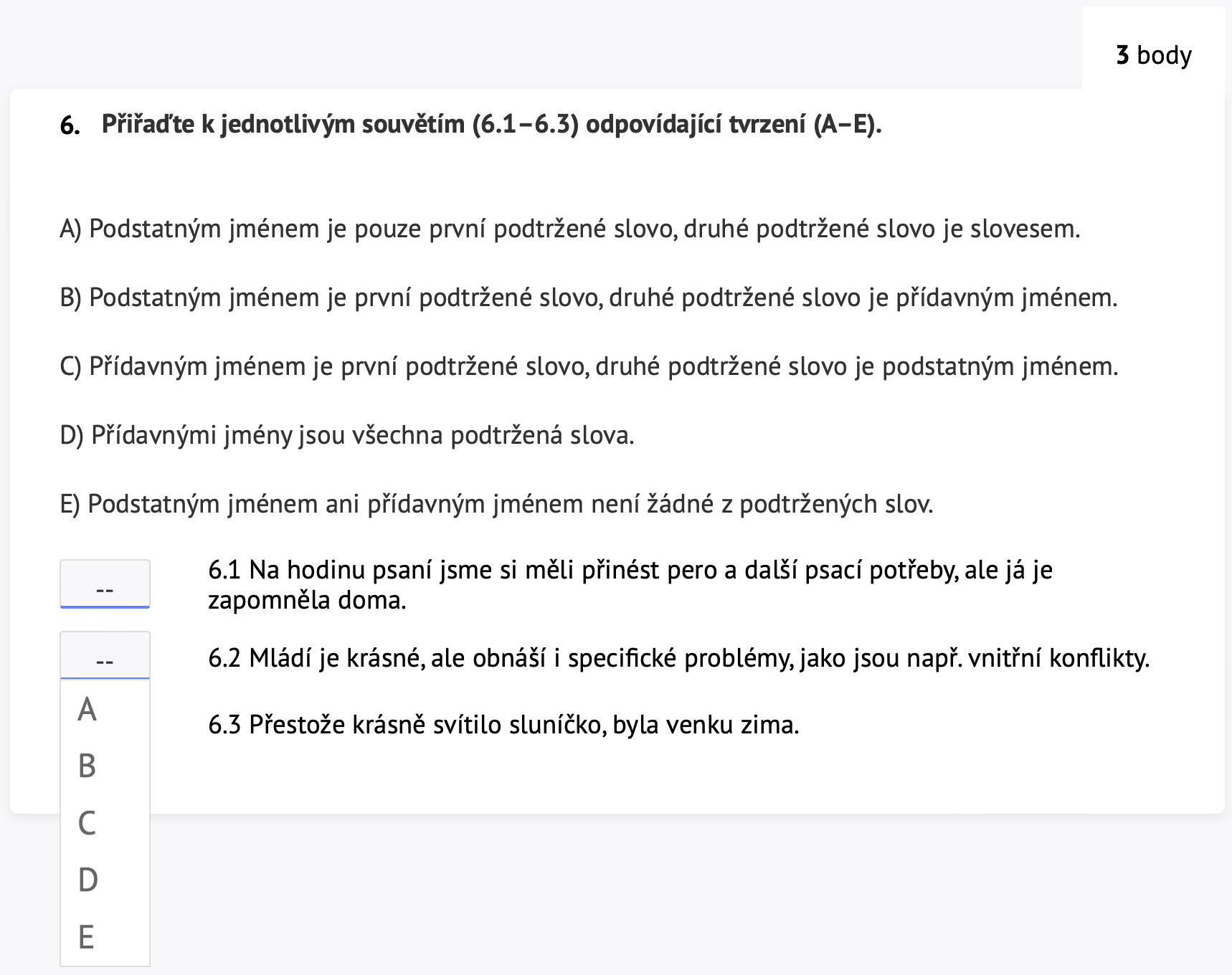 Přiřazovací otázka