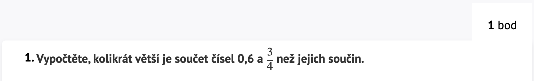 Bodové ohodnocení otázky
